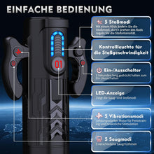 Laden Sie das Bild in den Galerie-Viewer, LED Mastrubrator für Manner Handfrei mit Schub, Saug und Vibrationsmodi, Penis Vibratorensets Sexspielzeug für Manner Solo