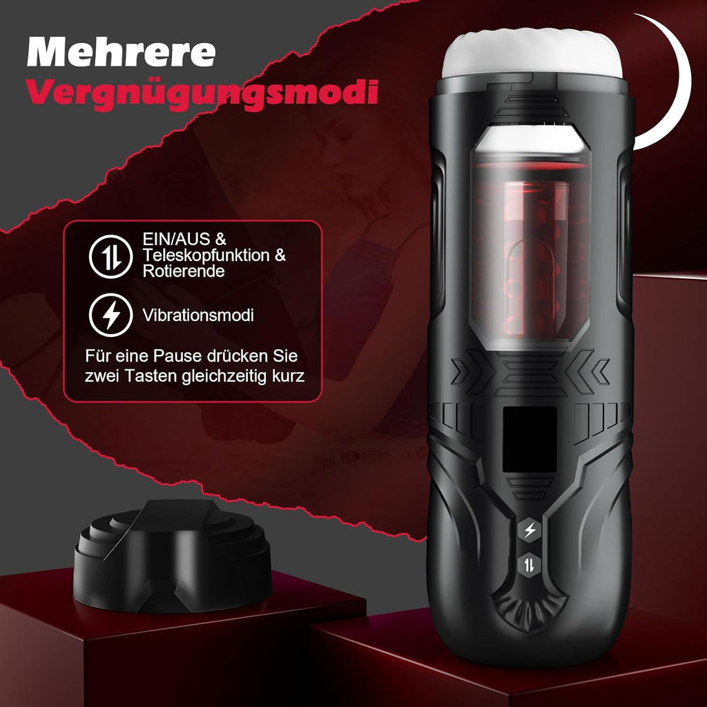Masturbieren für Männer Elektrisch, Masturbator Sex Spielzeug für die Männer Solo mit 7 Vibration Stoß und Rotationsmodi, 3 in 1 Sexspielzeug Taschenmuschi Penis Masturbatoren Sex Toys Pussy