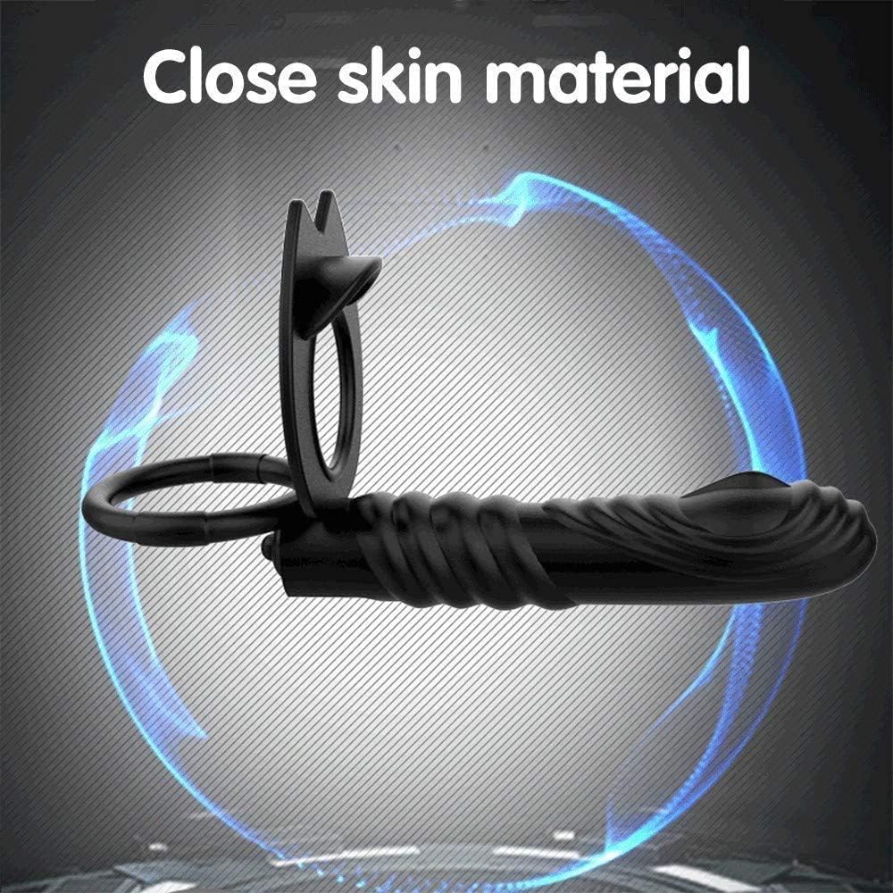 Doppelpenetration Anal Vibrator mit vibrierendem Cockring, Fernbedienung Doppelstimulation Anal Plug Penis Ring Sexspielzeug für Männer, Frauen und Paare