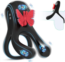 Laden Sie das Bild in den Galerie-Viewer, Penisring Vibrator mit 10 Vibrationsmodi, Premium Dehnbarer Silikon Penis Ring Sex Spielzeug für die Männer, Cockring Sexspielzeug für Paare Extrem Sex,Penisringe Sexspielzeug für Männer Solo Sex Toys