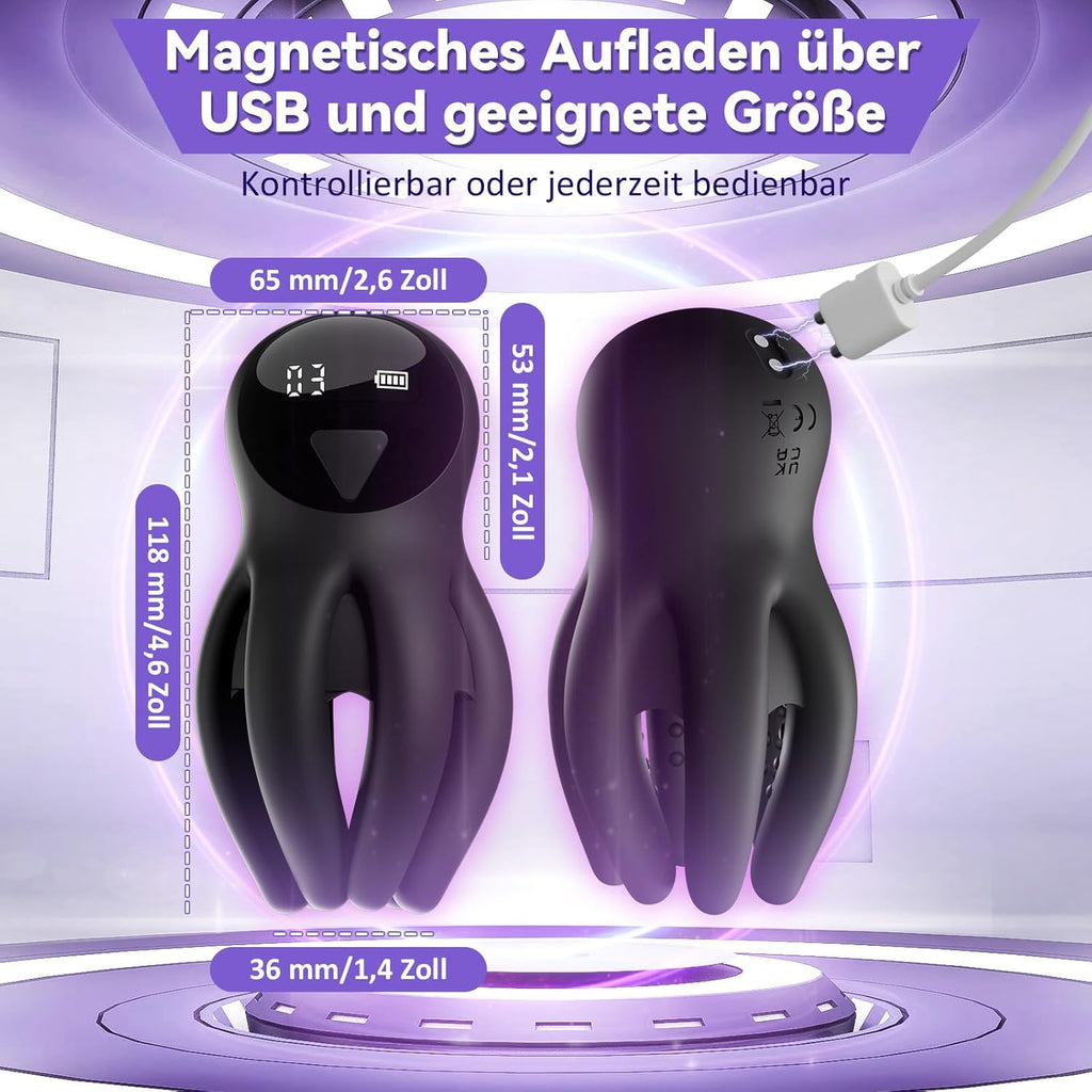 Masturbieren für Männer Elektrischer Masturbator - Sex Spielzeug für die Männer mit 10 verschiedenen Vibrationen zur Stimulation des Eichel und Verlängerung der Ausdauer, Stärker Power Penis Vibrator