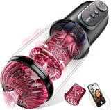 Elektrischer Masturbator Masturbieren Sex Spielzeug für Männer 5 Teleskop 5 Rotierend 5 Saugen, Vibratorensets APP Fernbedienung Vagina Pussy Sex Toys Penispumpe, Masturbatoren Taschenmuschi