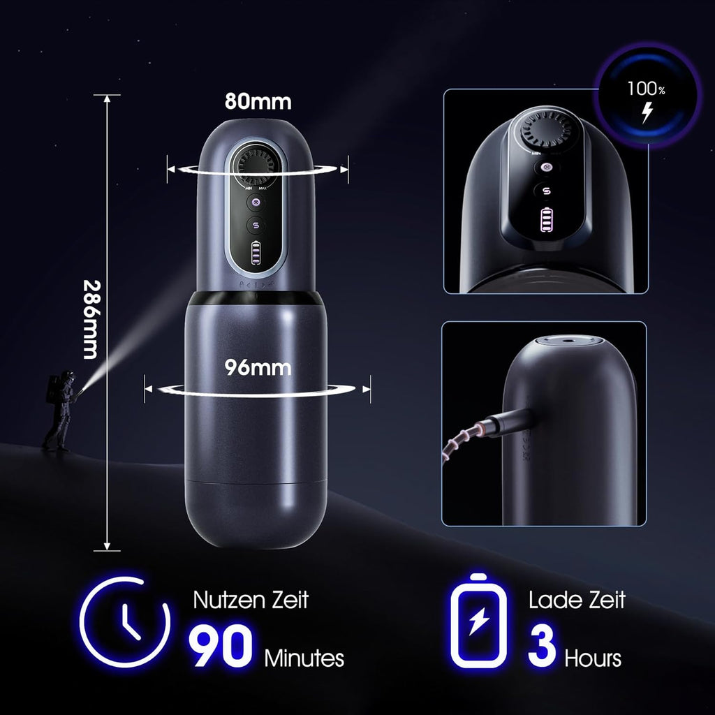 Masturbieren für Männer Elektrisch, Sex Spielzeug für Die Männer mit 5 Teleskop Rotation & 5 Saugmodi, Stufenloses Getriebe CVT Taschenmuschi Masturbator Penis Masturbatore