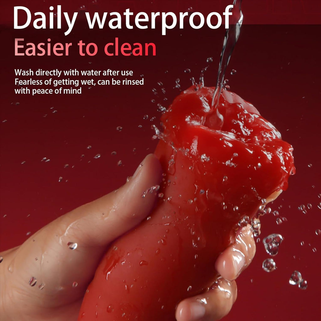 Masturbator mit 10 Vibrationsmodi Taschenmuschi Stimulator Elektrischer Masturbator Cup Sex Toys Automatische Masturbatoren 3D Realistischer Vagina Pussy Sex Spielzeug für Männer(Rot)