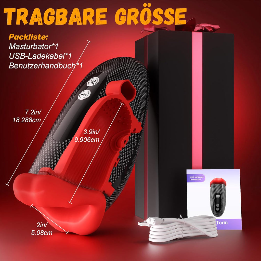 Masturbieren für Männer Vibratorensets Masturbator, 9x9 Klopfen-Lecken-Vibration Sex Spielzeug für die Männer Taschenmuschi Penis Vibrator Eichel Sexspielzeug Solo Masturbatoren