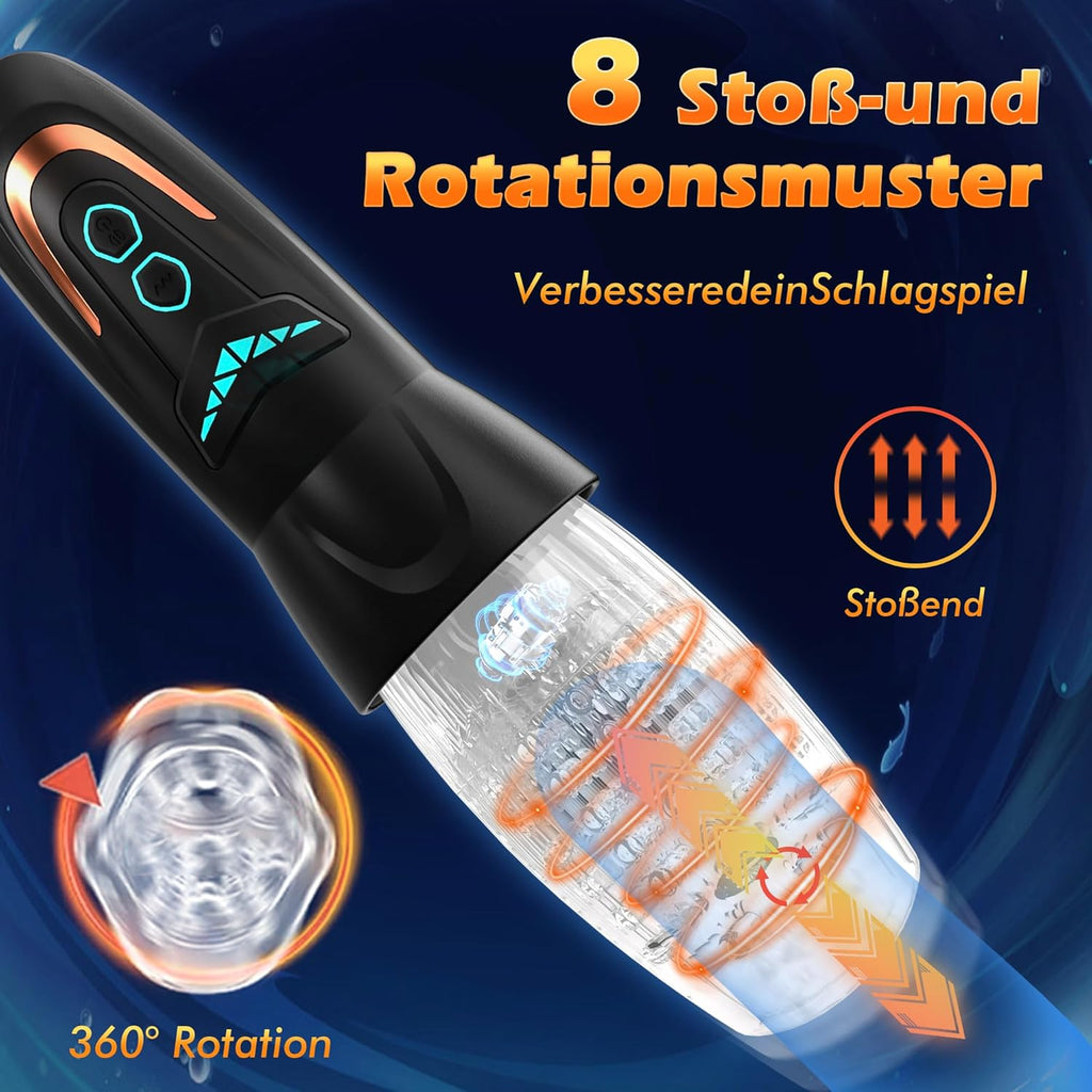 SENSIVO Masturbator Sex Spielzeug für die Männer mit 10 Vibrations & 8 Stoß und Rotationsmustern, 3 in 1 Sexspielzeug Masturbieren für Männer Elektrisch, Taschenmuschi Vibratorensets für Männer