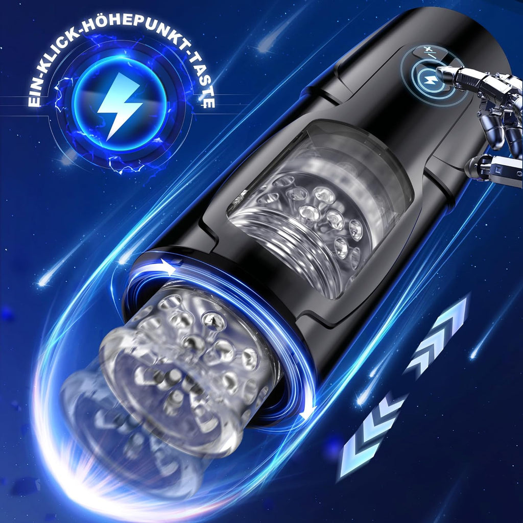 Pangpangmi Elektrischer Masturbator Masturbieren für Männer, Sex Spielzeug für die Männer mit 7 Modi Teleskopfunktion und Rotierende, Masturbatoren Taschenmuschi Penis Sexspielzeug, Schwarz