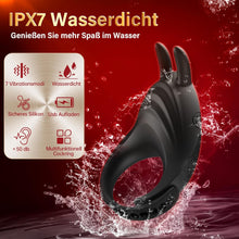 Laden Sie das Bild in den Galerie-Viewer, Sex Spielzeug für die Männer Penisring mit Einstellbare Größe, Cockring Vibration Sex Spielzeug für Paare mit Rabbit Vibrator für Klitoris, Erotik Sexspielzeug Penis Ring Sex 7 Vibrationsmodi Sex Toys