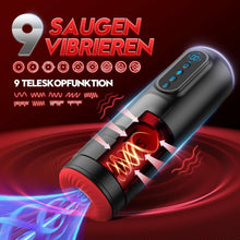 Laden Sie das Bild in den Galerie-Viewer, Masturbieren für Männer Masturbator, Sex Spielzeug für die Männer mit 9 Teleskopfunktion &amp; Saugmodi &amp; Vibration, Taschenmuschi Blowjob Masturbatoren, 3D Realistisch Vagina Heizung LCD Display Sex Toys