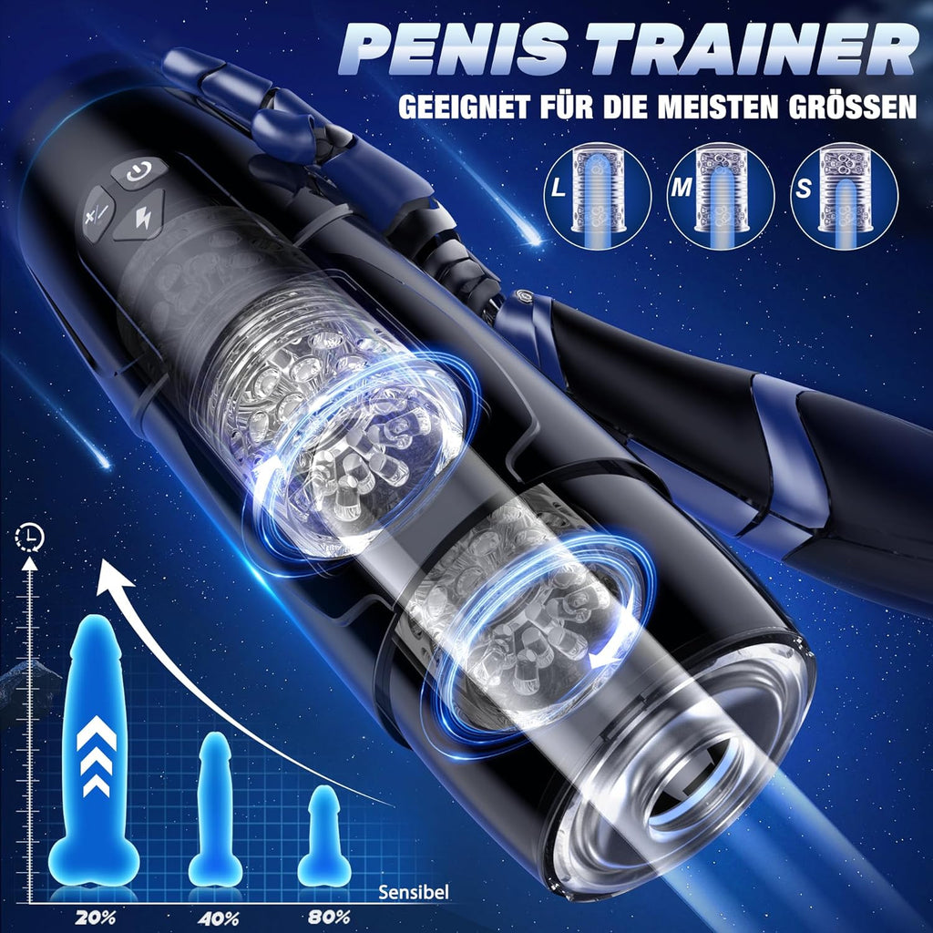 Pangpangmi Elektrischer Masturbator Masturbieren für Männer, Sex Spielzeug für die Männer mit 7 Modi Teleskopfunktion und Rotierende, Masturbatoren Taschenmuschi Penis Sexspielzeug, Schwarz