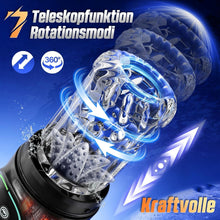 Laden Sie das Bild in den Galerie-Viewer, Elektrischer Masturbator Masturbieren für Männer 7 Teleskopfunktion &amp; Rotierend &amp; Saugen, Sex Spielzeug für die Männer Realistisch Zungenleck Blowjob, Taschenmuschi Masturbatoren Penis Pussy Sex Toys