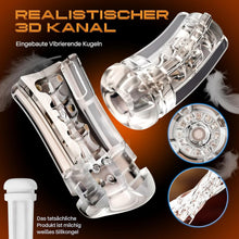 Laden Sie das Bild in den Galerie-Viewer, Masturbieren FüR MäNner - Masturbatoren FüR Die MäNner Mit 5 Saugmodus Und 10 Vibrationsmodi, Taschenmuschi FüR Die MäNner 3d Realistische Vagina Heizung