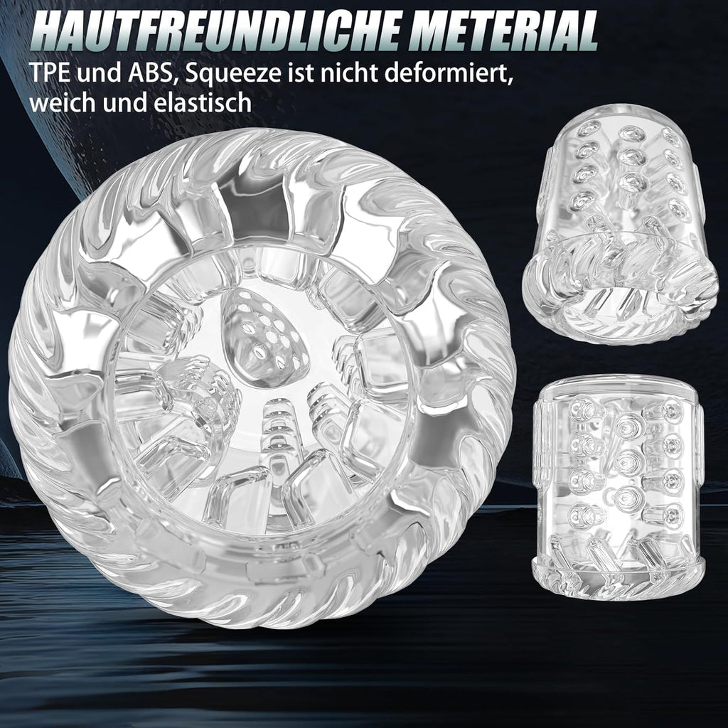 Elektrischer Masturbator Sex Spielzeug für die Männer，Masturbieren für Männer Handfrei mit 7 Modi Saugen & Vibrieren & Schieben & Rotieren und Lecken，Taschenmuschi Realistisch Masturbatoren