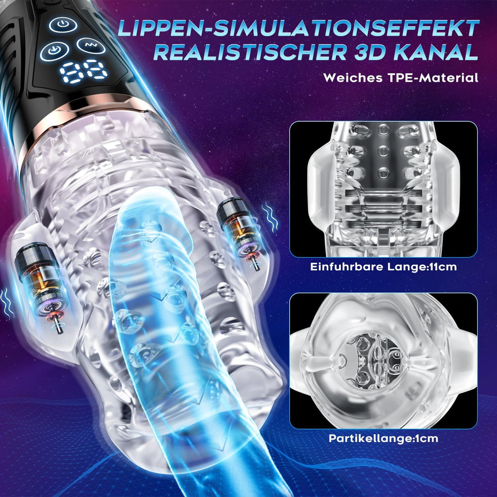 Hochfrequenz Elektrischer Masturbator Cup, 9 Vibration mit 9 Saugmodi, Sex Spielzeug für die Männer, Masturbieren für Männer solo Taschenmuschi Blowjob Penis Masturbatoren mit Vagina Pussy, Sex Toy