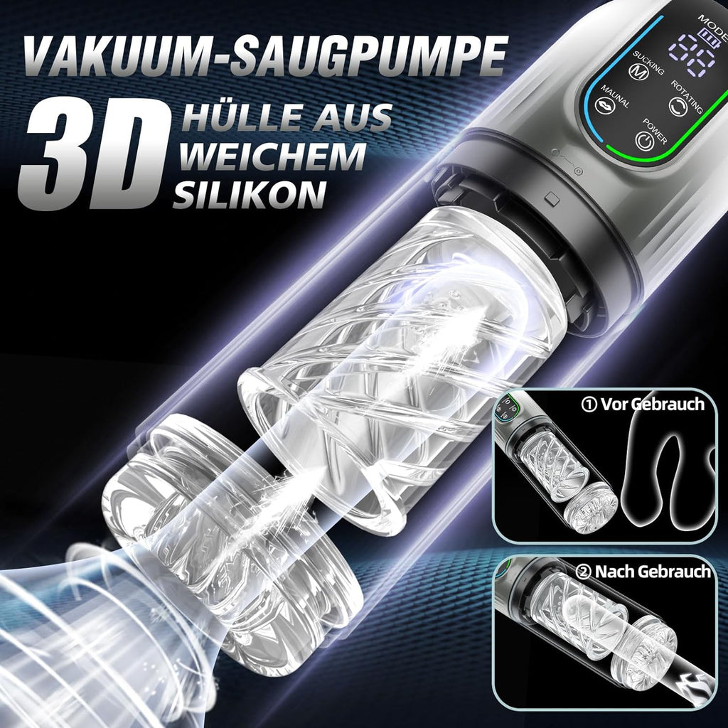 Masturbieren für Männer Elektrischer - Sex Spielzeug für die Männer Masturbator mit 7 Saugmodi & Rotationsmodi & Zunge lecken - Masturbatoren Sexspielzeug Taschenmuschi Sexspielzeug für Männer Solo