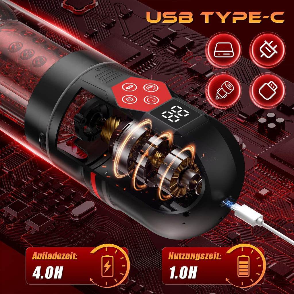 Elektrischer Masturbator Sex Spielzeug für die Männer,Masturbieren für Männer mit 7 Modi Saugen & Vibrieren & Schieben & Rotieren,Taschenmuschi Realistisch Stimulator 3D Realistischer Vagina,Sex Toy