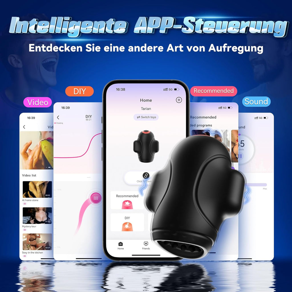 Tauara Masturbating for Men, Egg Masturbators, 4-in-1 Sex Toy for Men, Vibrator Trainer with 10 Vibrations, App Masturbator Glans Stimulator Vibrator Sets for Men Sex Toy