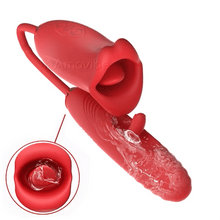 Laden Sie das Bild in den Galerie-Viewer, G-Punkt Flapping Vibrator mit Kussfunktion &amp; vibrierender Zunge