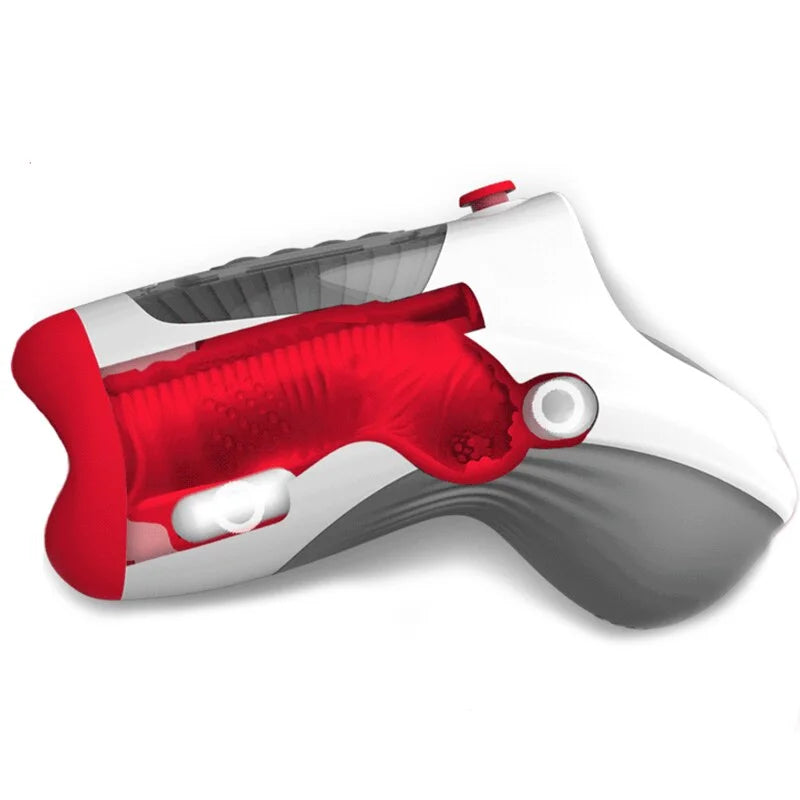 Vakuum Beheizter Deepthroat Control Oralsex-Masturbator mit 7 Vibrations- und 3 Saugmodi