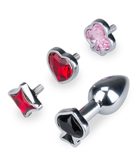Laden Sie das Bild in den Galerie-Viewer, Analplug mit 4 austauschbaren Schmucksteinen Symbols