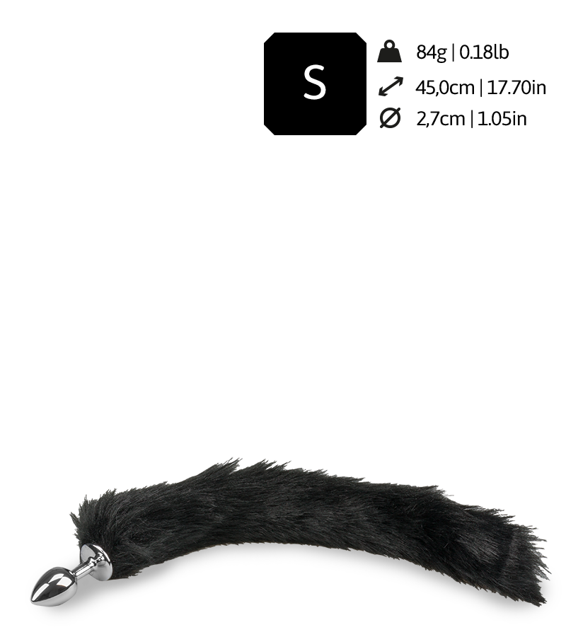 Analplug mit Schwanz im Fuchs-Design in Schwarz