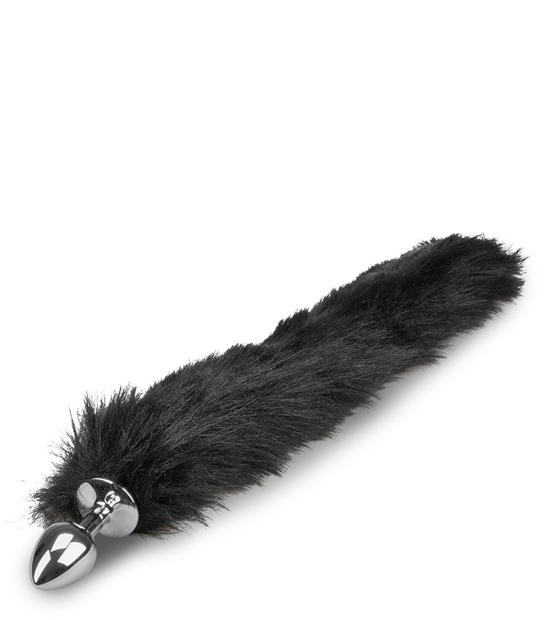 Analplug mit Schwanz im Fuchs-Design in Schwarz
