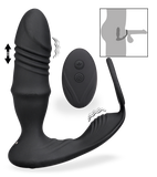 Analplug mit Vibration, Stoßfunktion und Cockring Clark