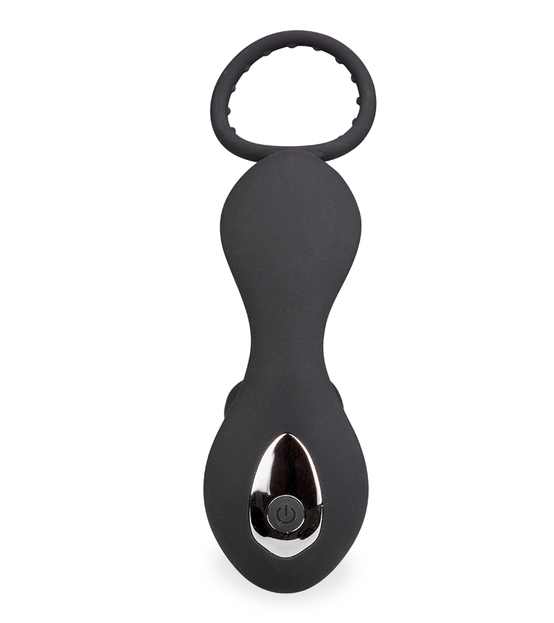 Analplug mit Vibration, Stoßfunktion und Cockring Clark