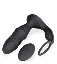 Laden Sie das Bild in den Galerie-Viewer, Analplug mit Vibration, Stoßfunktion und Cockring Clark