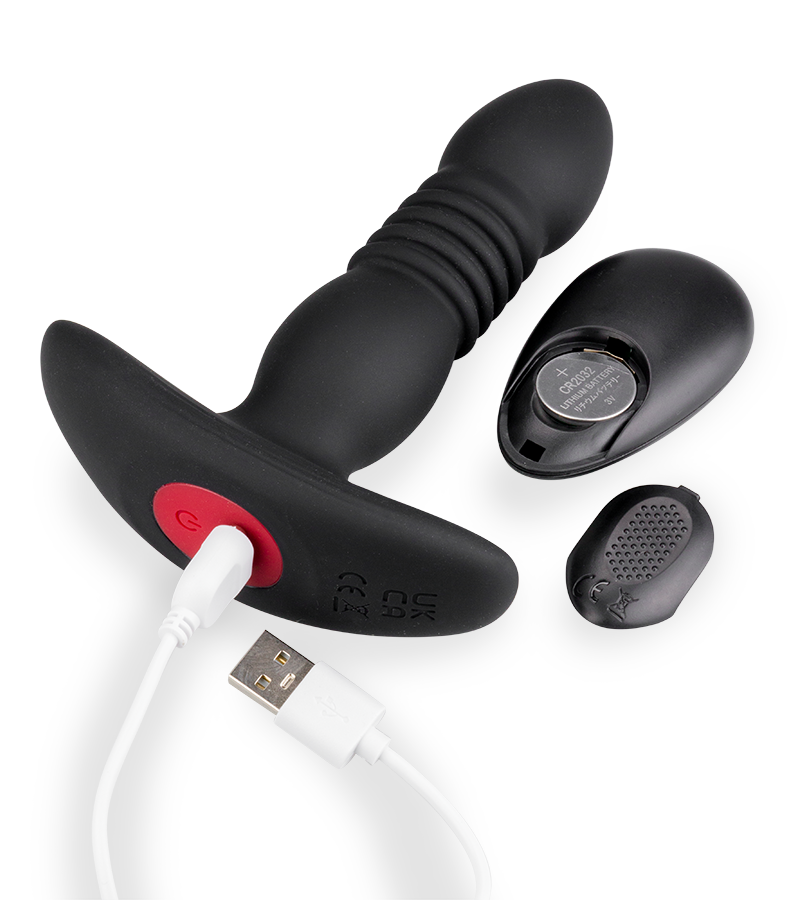 Analplug mit Vibration und Stoßfunktion Mercury