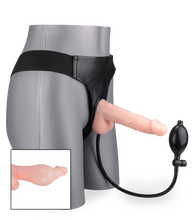 Laden Sie das Bild in den Galerie-Viewer, Aufblasbarer Strap-On-Dildo mit Pumpe