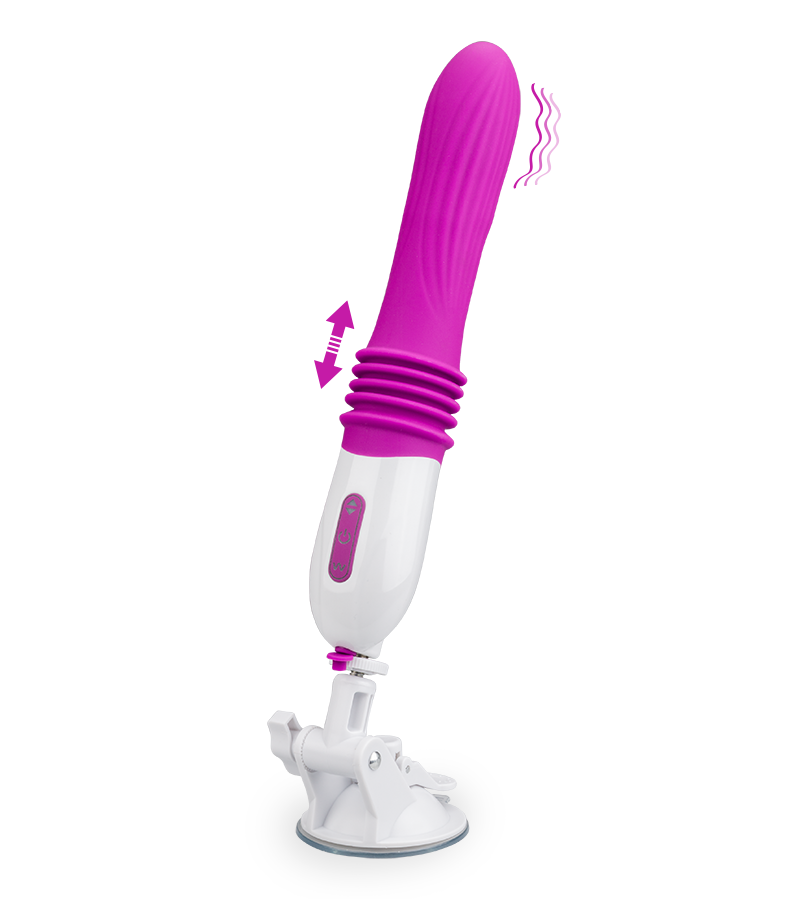Automatischer Stoßdildo mit Vibration und Saugfuß