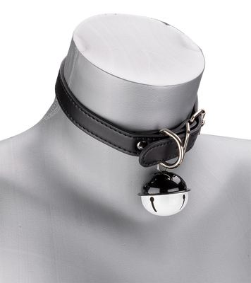 BDSM-Halsband aus Kunstleder mit großer Glocke