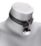 BDSM-Halsband aus Kunstleder mit großer Glocke