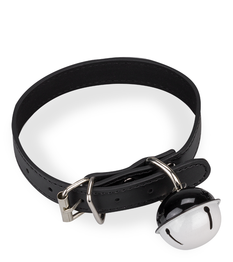 BDSM-Halsband aus Kunstleder mit großer Glocke