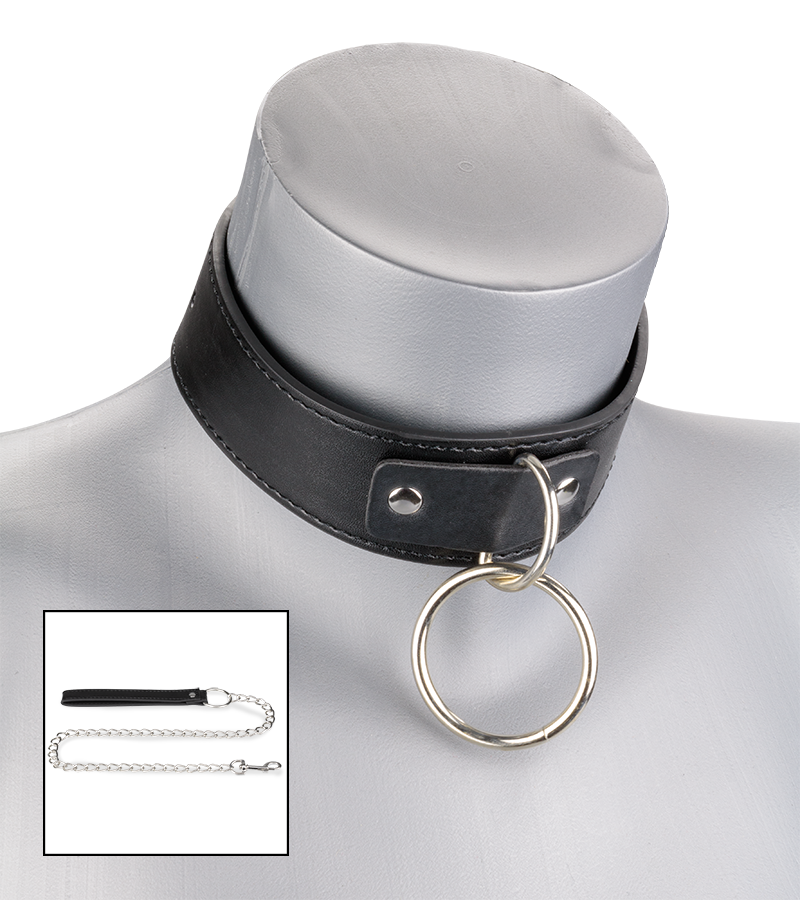 BDSM-Halsband mit O-Ring und Kette