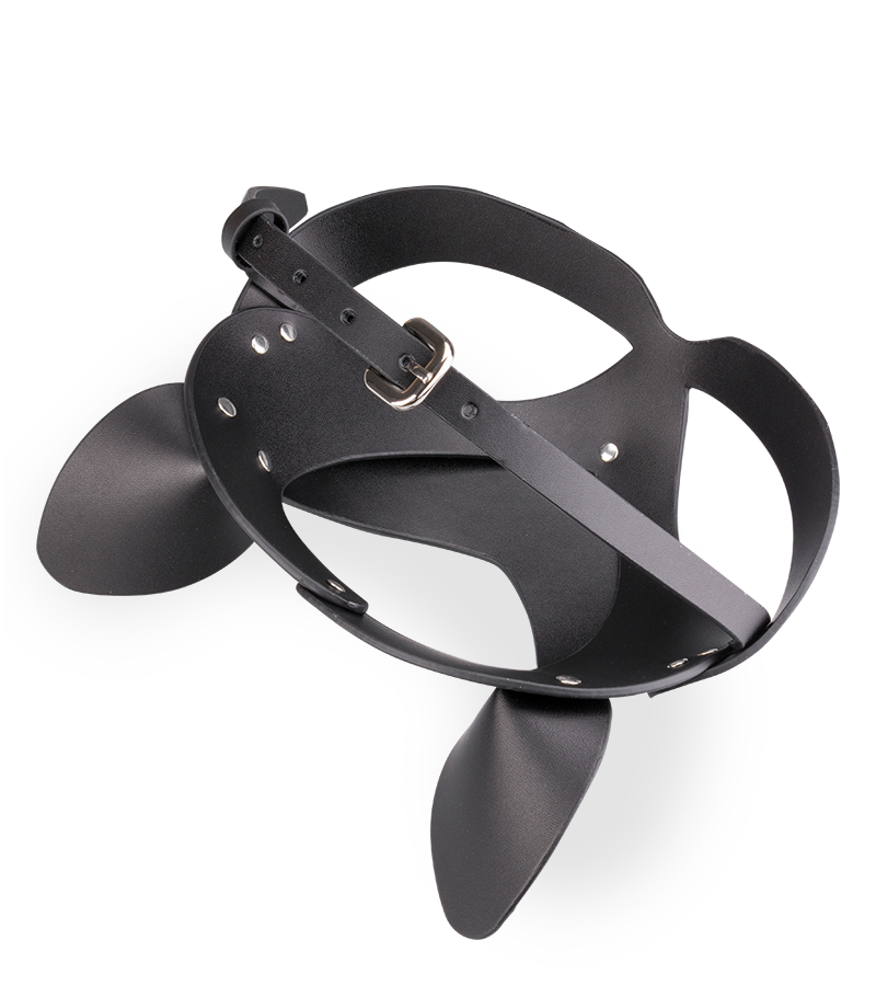 BDSM-Katzenmaske aus Kunstleder mit Strass