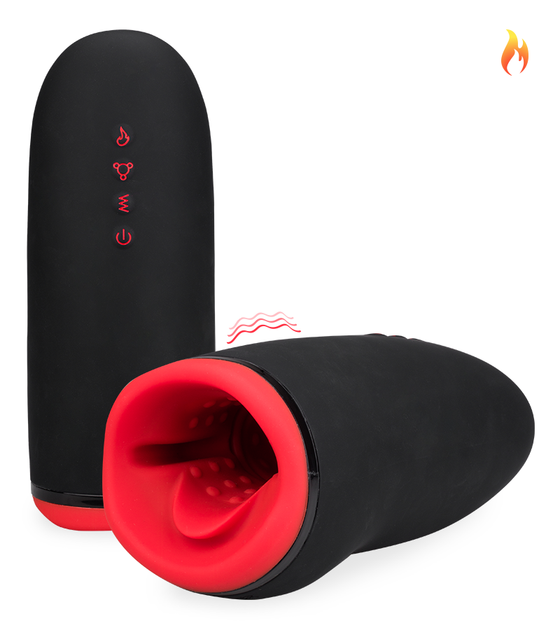 Beheizbarer Masturbator mit Massageperlen und Vibration Billy