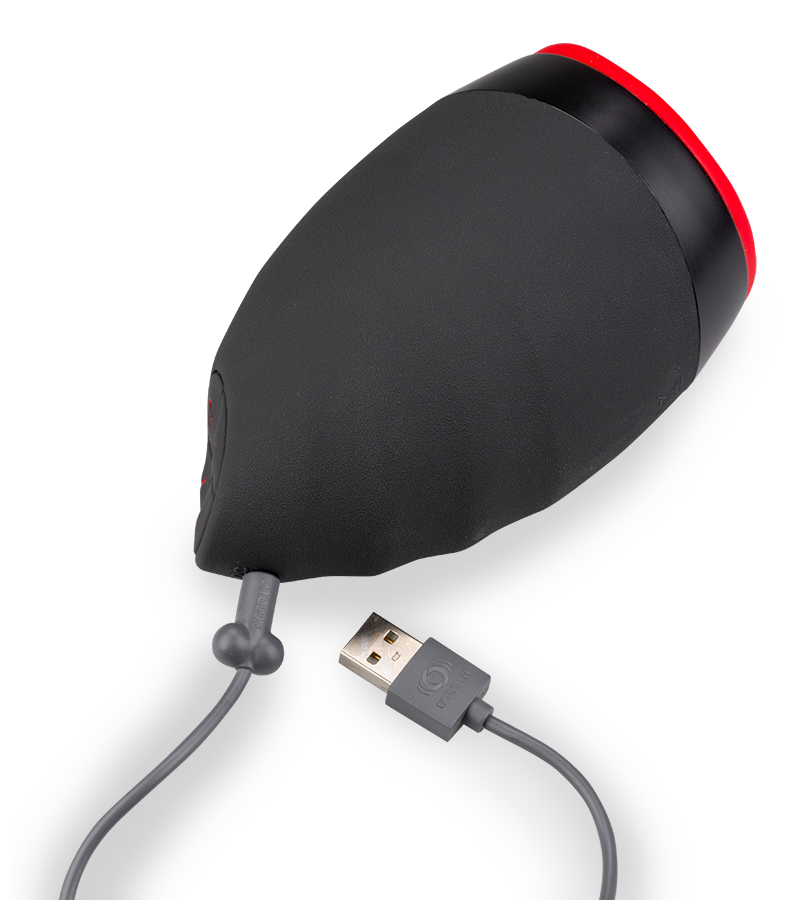 Beheizbarer Vibrationsmasturbator mit Blowjob-Mund