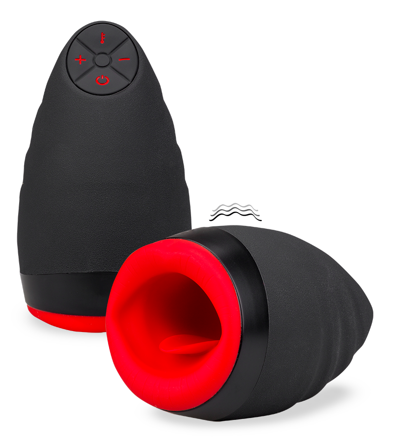 Beheizbarer Vibrationsmasturbator mit Blowjob-Mund