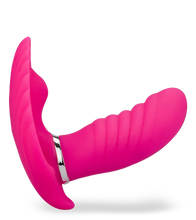 Laden Sie das Bild in den Galerie-Viewer, Butterfly-Vibrator in Muschelform mit Innendildo