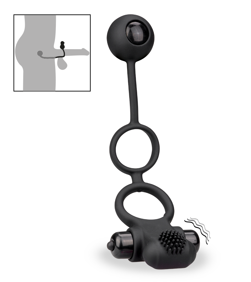 Doppel-Cockring mit Vibration und Analkugel