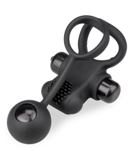 Laden Sie das Bild in den Galerie-Viewer, Doppel-Cockring mit Vibration und Analkugel
