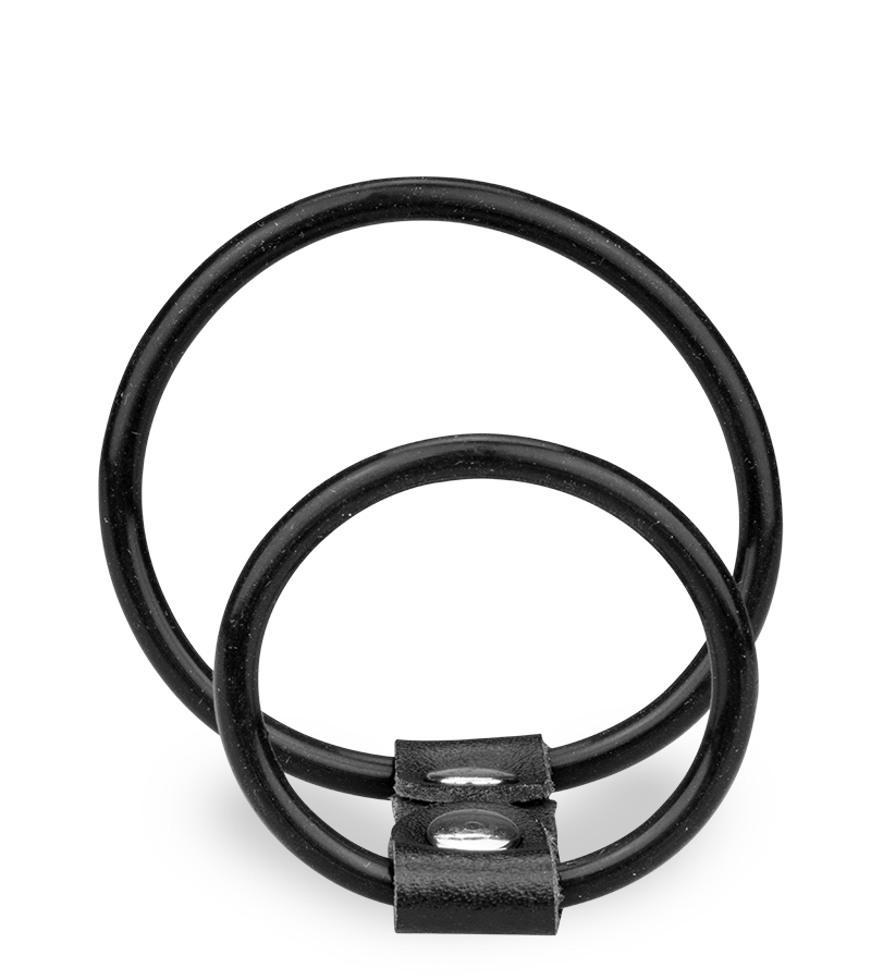 Doppel-Penisring aus Silikon und Kunstleder