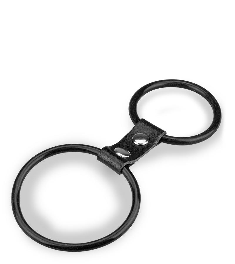 Doppel-Penisring aus Silikon und Kunstleder