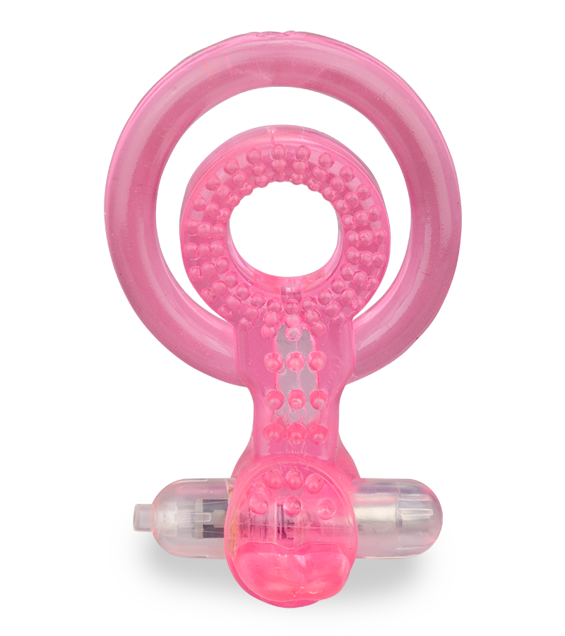 Doppel-Penisring mit Minizunge und Vibration