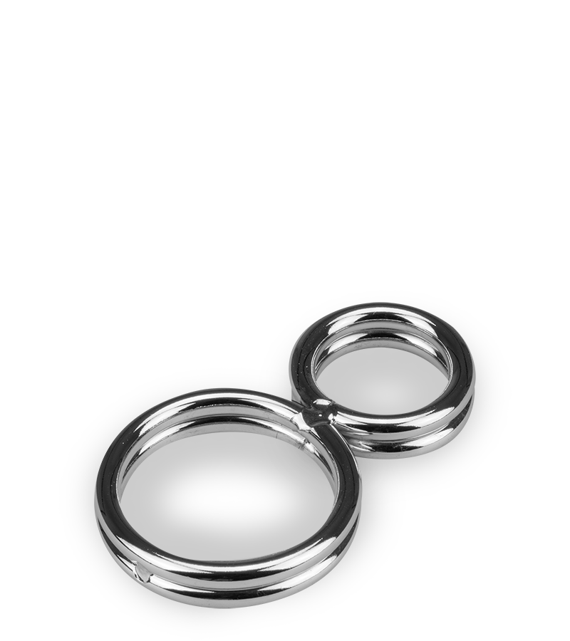 Doppelter Edelstahl-Penisring Eight
