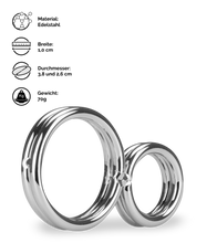 Laden Sie das Bild in den Galerie-Viewer, Doppelter Edelstahl-Penisring Eight