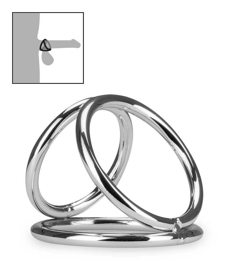 Dreifacher Cockring aus Edelstahl Holdy