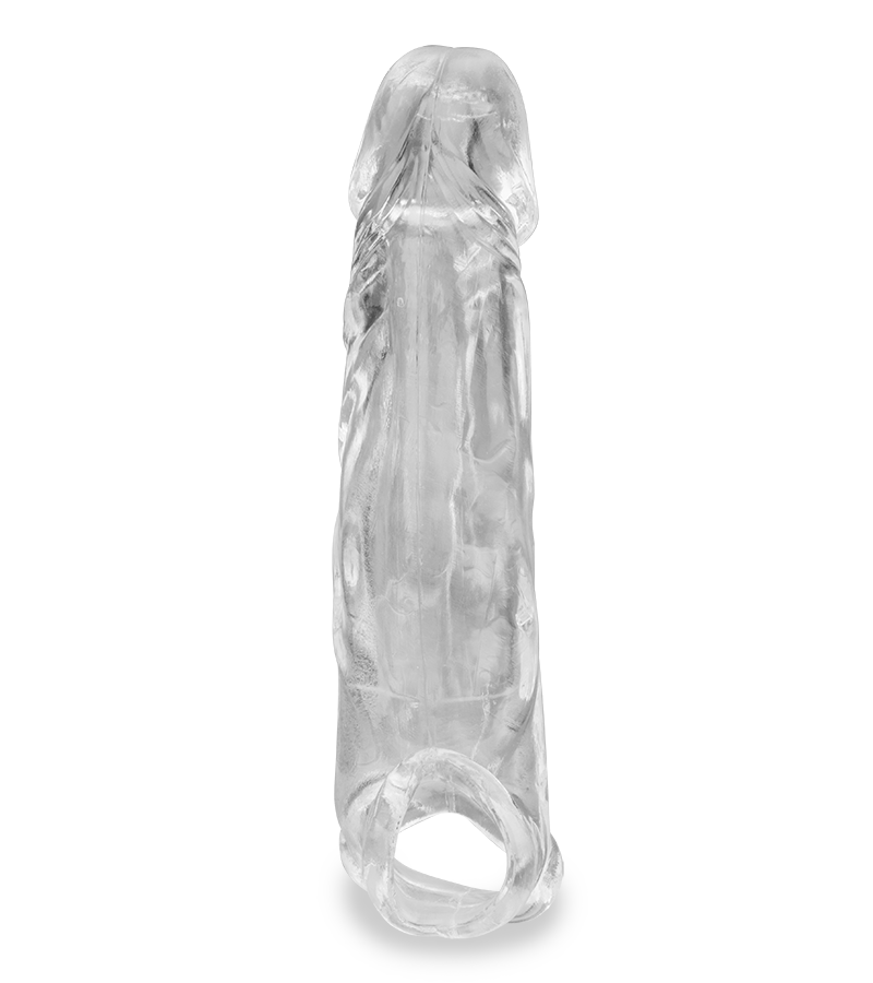 Durchsichtige Penishülle mit Hodenring